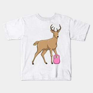 Deer Fitness Dumbbell Kids T-Shirt